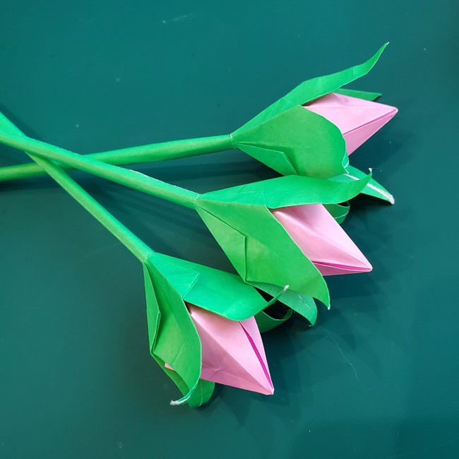 折り紙で薔薇の花束の作り方折り方⑤組み合わせ(2)