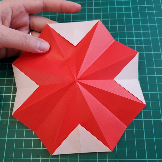 折り紙のバラ 平面で難しい花の折り方作り方①基本(20)