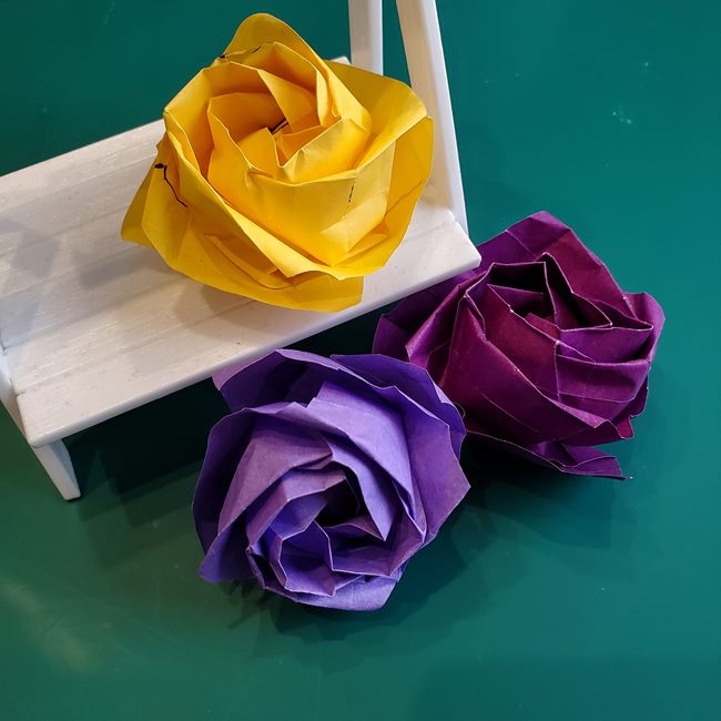 折り紙のバラ 立体的に一枚でつくる難しい折り方作り方｜リアルで上級者向きの薔薇