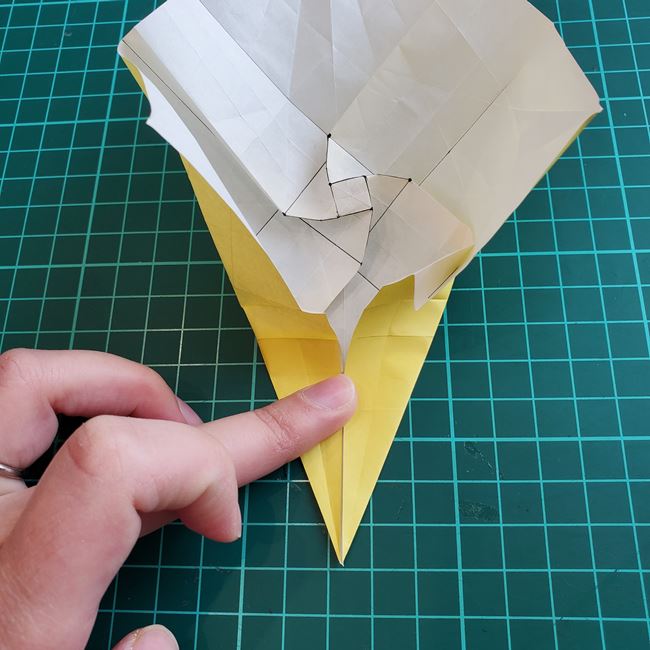 薔薇鶴の折り方作り方③鶴の形(2)