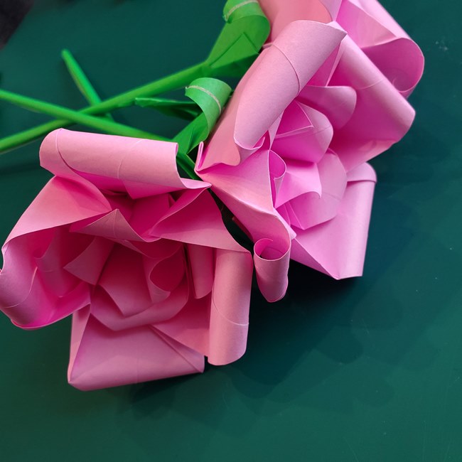 折り紙で薔薇の花束の作り方折り方⑤組み合わせ(1)