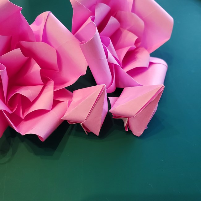 折り紙で薔薇の花束の作り方折り方②つぼみ