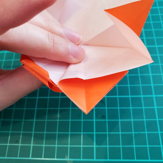 折り紙 ローズの折り方（簡単・立体的）②バラの形(26)