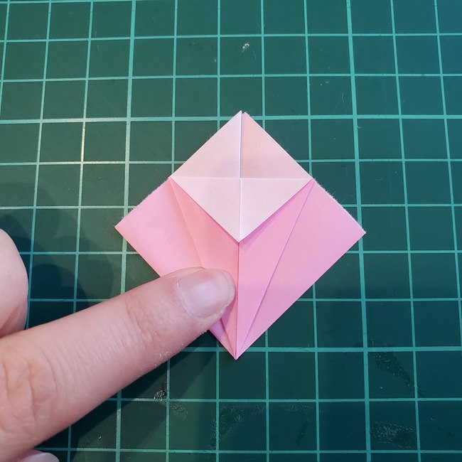 折り紙 バラのつぼみの折り方作り方①基本(12)