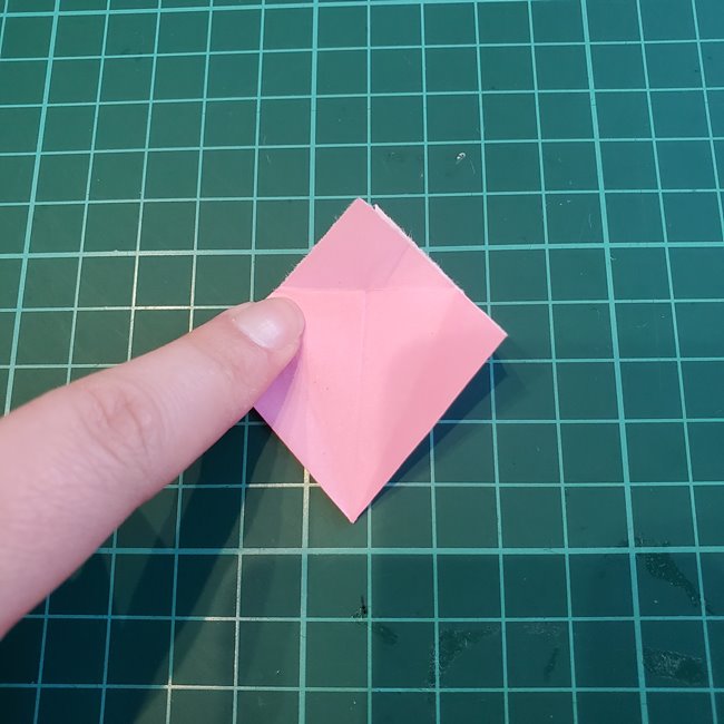 折り紙 バラのつぼみの折り方作り方②膨らませ方(1)