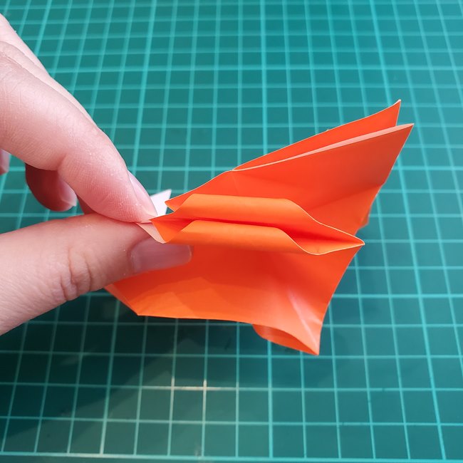 折り紙 ローズの折り方（簡単・立体的）②バラの形(25)