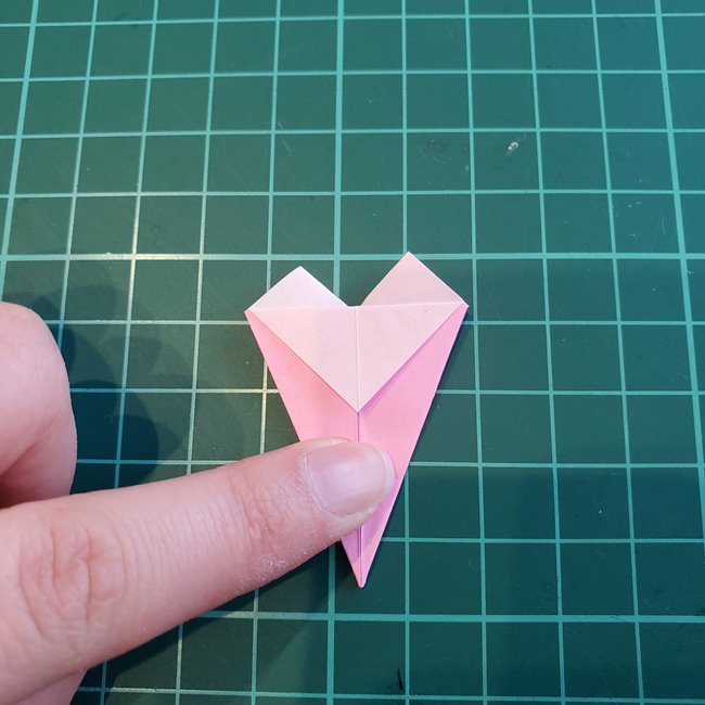 折り紙 バラのつぼみの折り方作り方②膨らませ方(13)