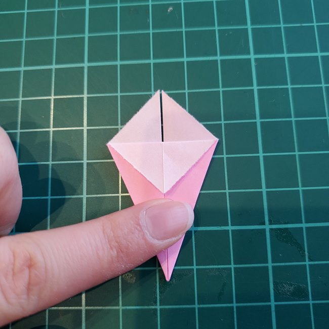 折り紙 バラのつぼみの折り方作り方①基本(14)