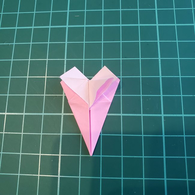 折り紙 バラのつぼみの折り方作り方②膨らませ方(10)