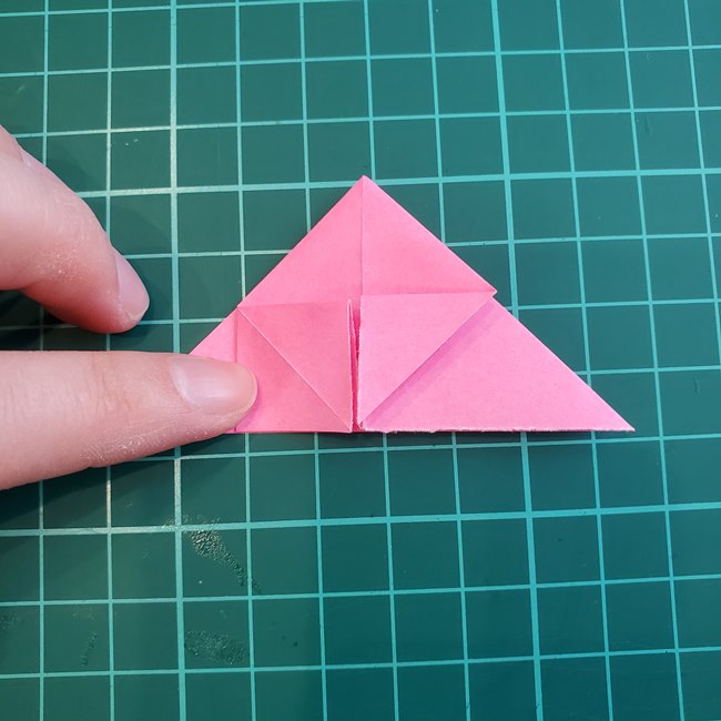 折り紙の指輪 バラの折り方作り方①薔薇(14)