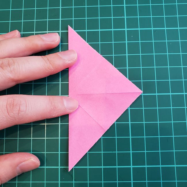 折り紙の指輪 バラの折り方作り方①薔薇(8)