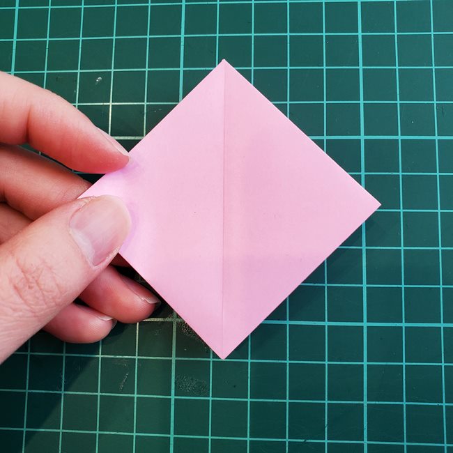 バラを折り紙3枚で立体的に作る折り方作り方①花びら1(13)