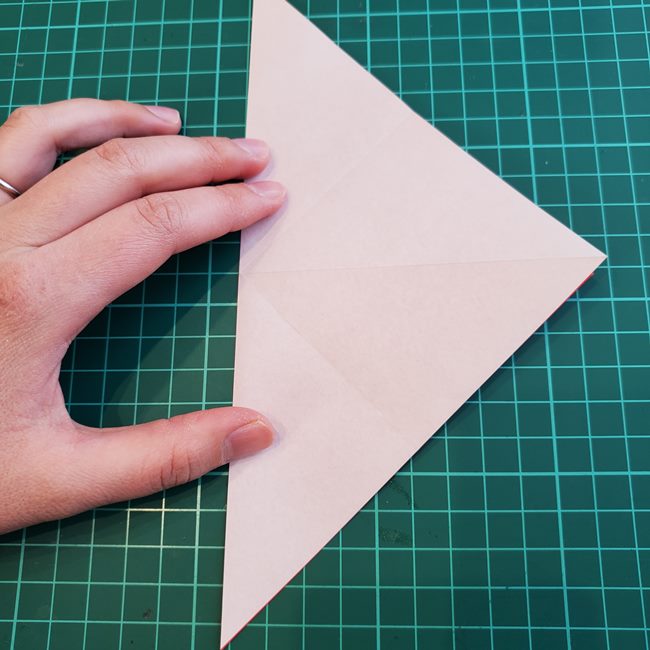 折り紙のバラ 平面で難しい花の折り方作り方①基本(8)