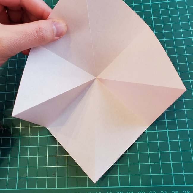 折り紙のバラ 平面で難しい花の折り方作り方①基本(9)
