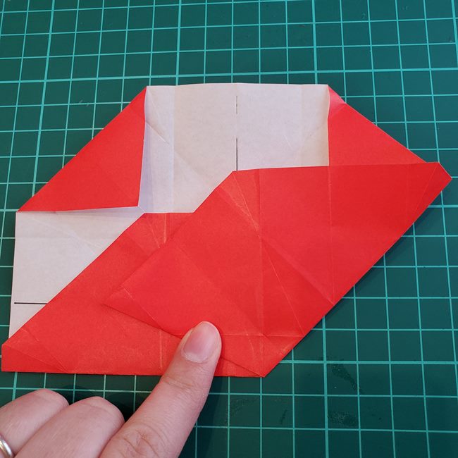 折り紙のバラ 平面で難しい花の折り方作り方②折り筋(11)
