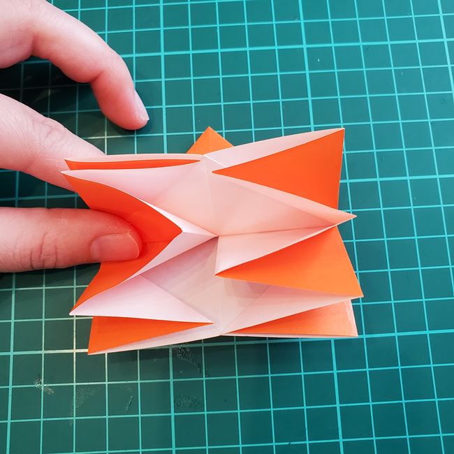 折り紙 ローズの折り方（簡単・立体的）②バラの形(14)