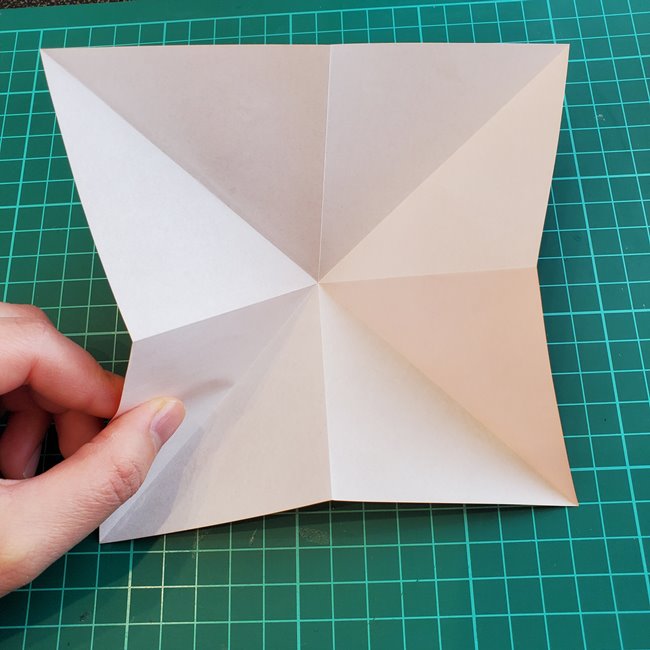 折り紙 ローズの折り方（簡単・立体的）①折り筋(9)