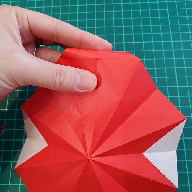 折り紙のバラ 平面で難しい花の折り方作り方①基本(21)