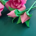 折り紙でバラのつぼみの折り方作り方｜リアル感が増す薔薇の蕾