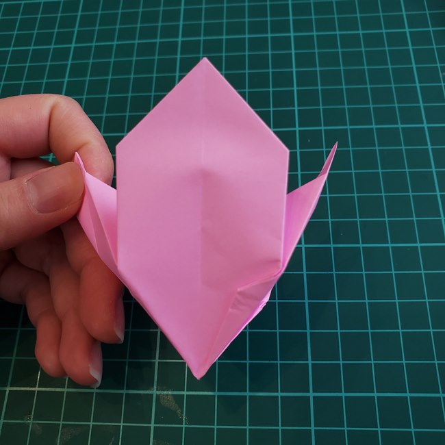 バラを折り紙3枚で立体的に作る折り方作り方①花びら1(22)