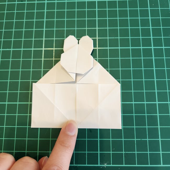 ミッフィーの折り紙 ぴょんぴょん飛ぶ折り方作り方②体(9)