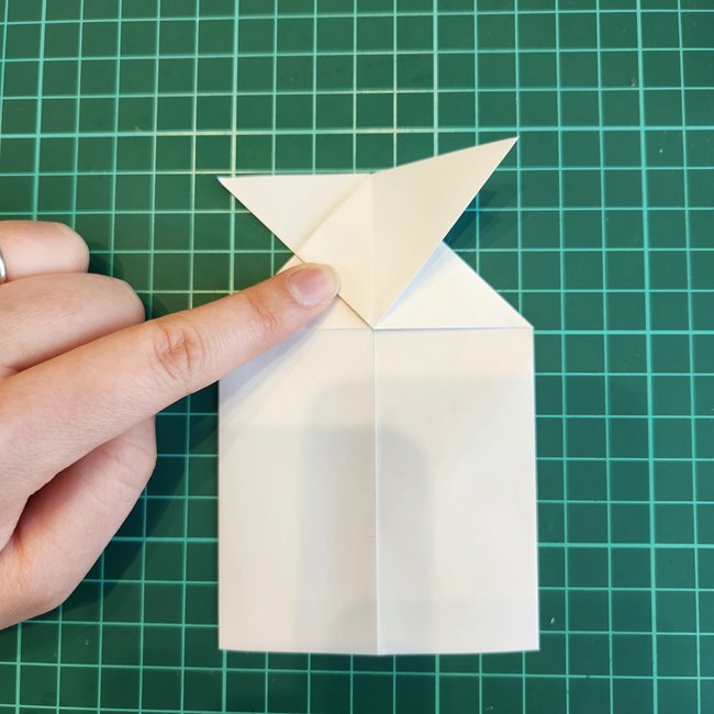 ミッフィーの折り紙 ぴょんぴょん飛ぶ折り方作り方①顔(21)