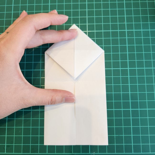 ミッフィーの折り紙 ぴょんぴょん飛ぶ折り方作り方①顔(13)