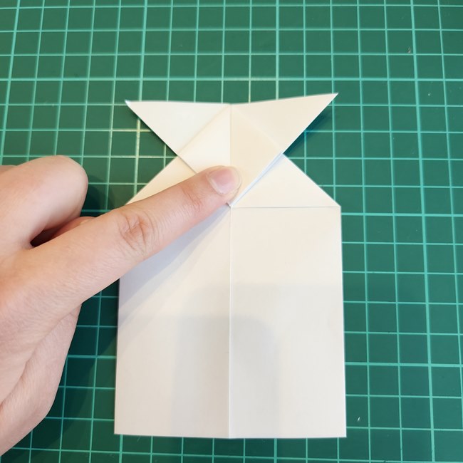 ミッフィーの折り紙 ぴょんぴょん飛ぶ折り方作り方①顔(20)