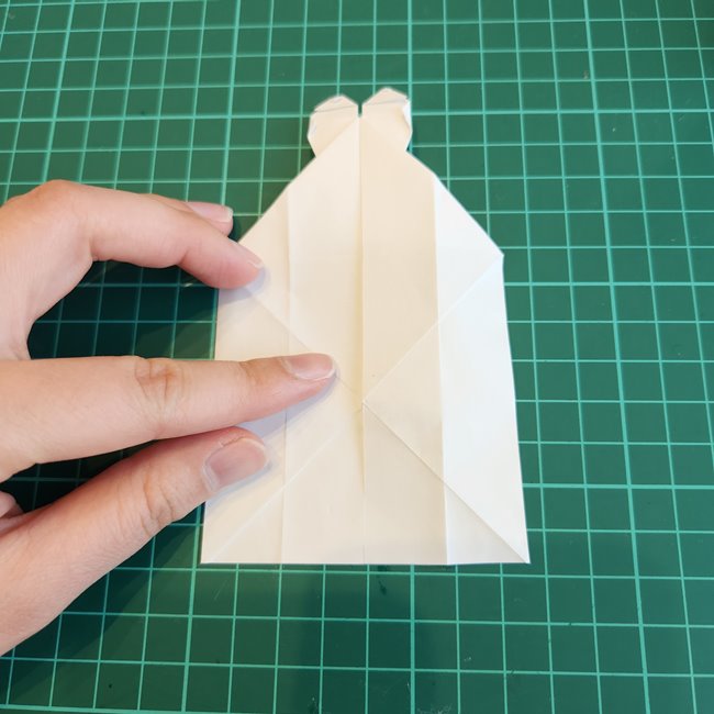 ミッフィーの折り紙 ぴょんぴょん飛ぶ折り方作り方②体(5)