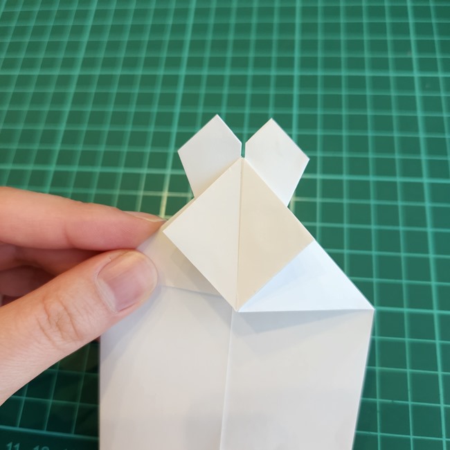 ミッフィーの折り紙 ぴょんぴょん飛ぶ折り方作り方①顔(25)
