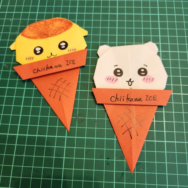 ちいかわのアイスの折り紙は簡単でかわいい！