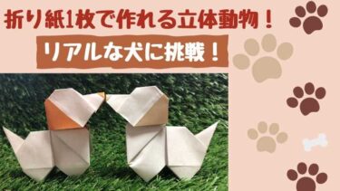 折り紙の動物 立体的でリアルな犬