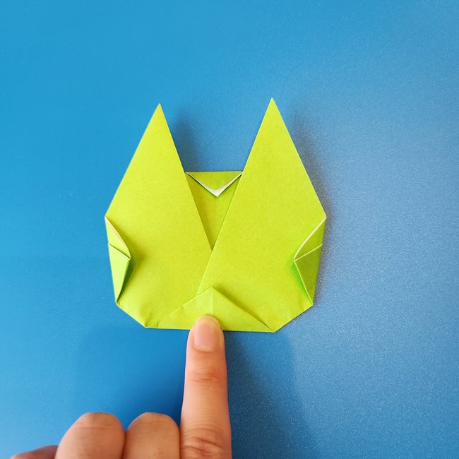 ポケモン折り紙 ニャオハの折り方作り方①顔(9)