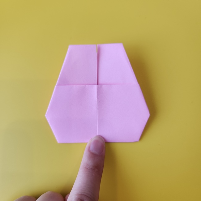 おぱんちゅうさぎの折り紙の簡単な作り方折り方①顔(10)