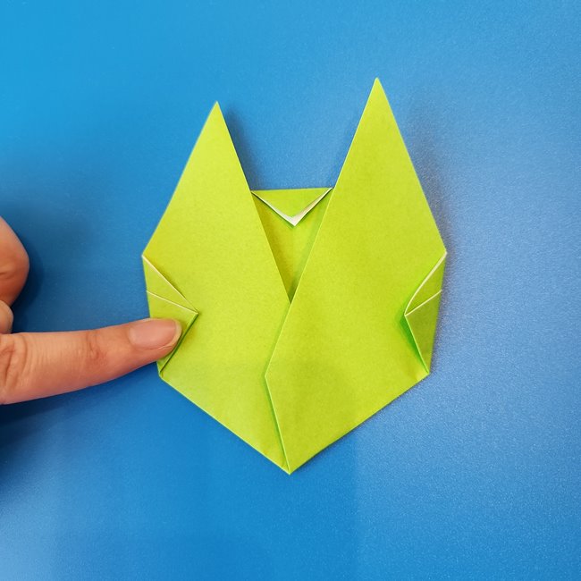 ポケモン折り紙 ニャオハの折り方作り方①顔(8)
