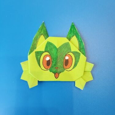 ポケモン折り紙 ニャオハの簡単な折り方作り方！かわいいキャラクターを手作り