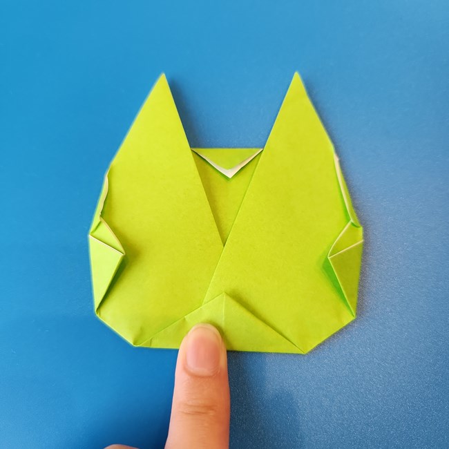ポケモン折り紙 ニャオハの折り方作り方①顔(12)