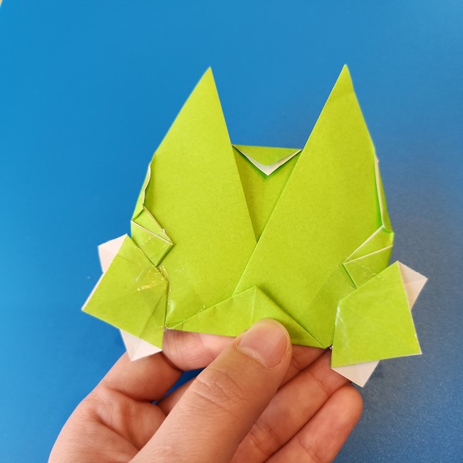 ポケモン折り紙 ニャオハの折り方作り方③貼り合わせ(3)
