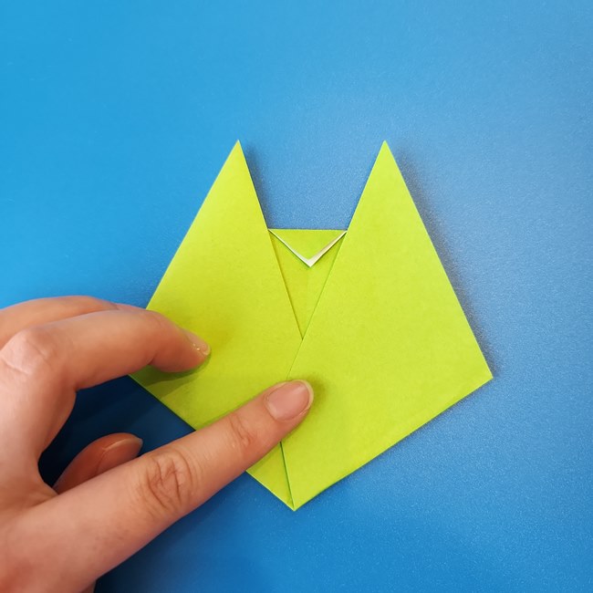 ポケモン折り紙 ニャオハの折り方作り方①顔(7)