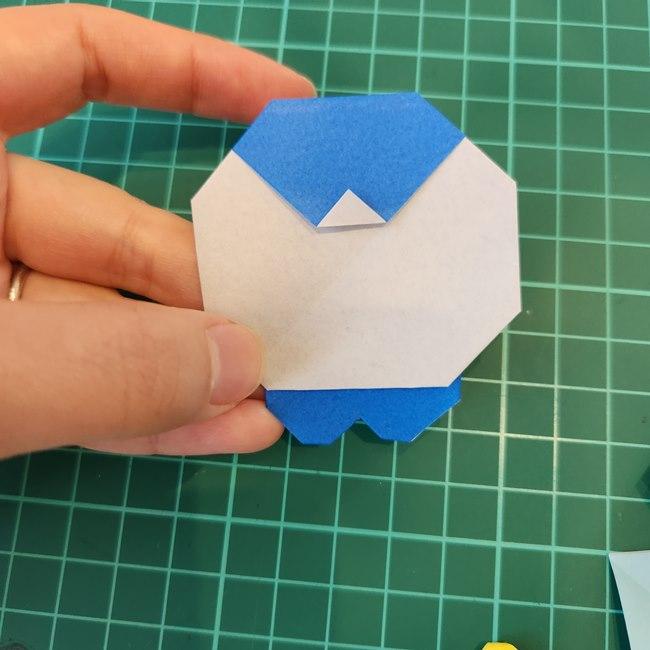 ポッチャマの折り紙の簡単な作り方折り方⑥貼り合わせ(2)