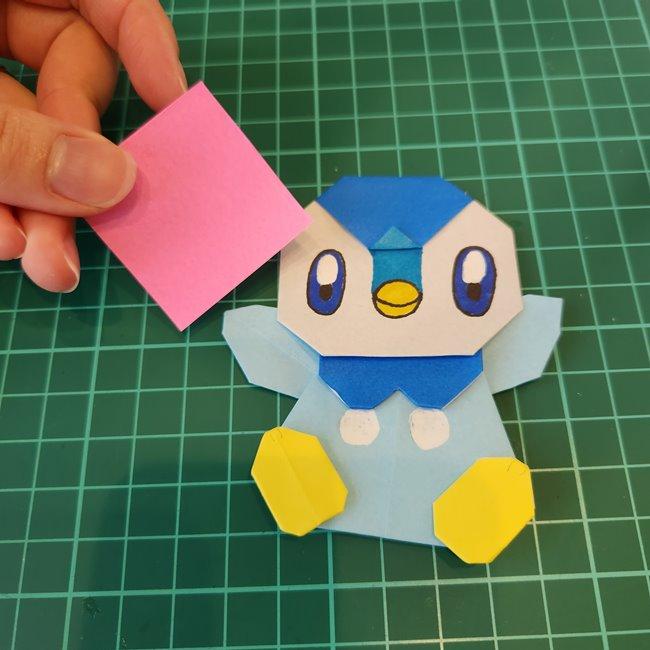 ポッチャマの折り紙の簡単な作り方折り方⑥貼り合わせ(9)