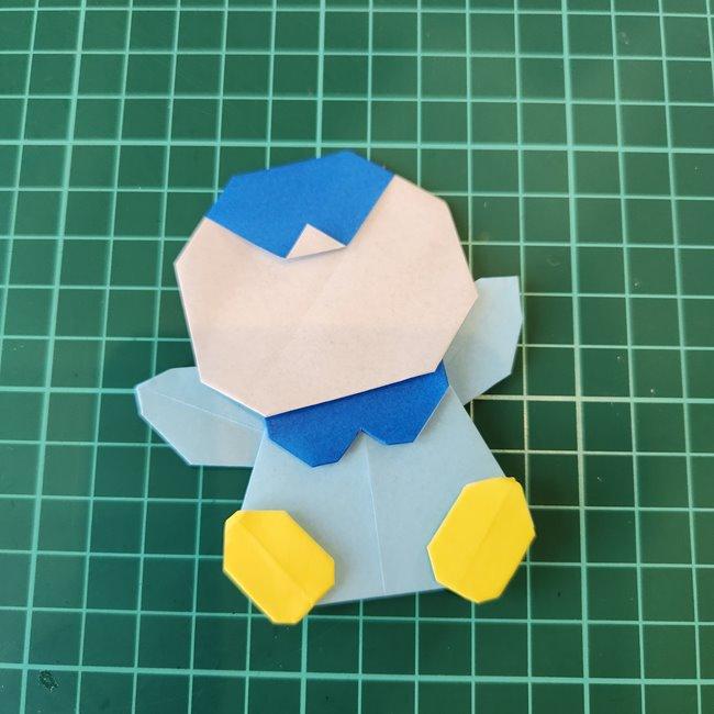 ポッチャマの折り紙の簡単な作り方折り方⑥貼り合わせ(6)