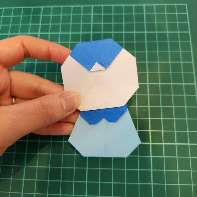 ポッチャマの折り紙の簡単な作り方折り方⑥貼り合わせ(3)