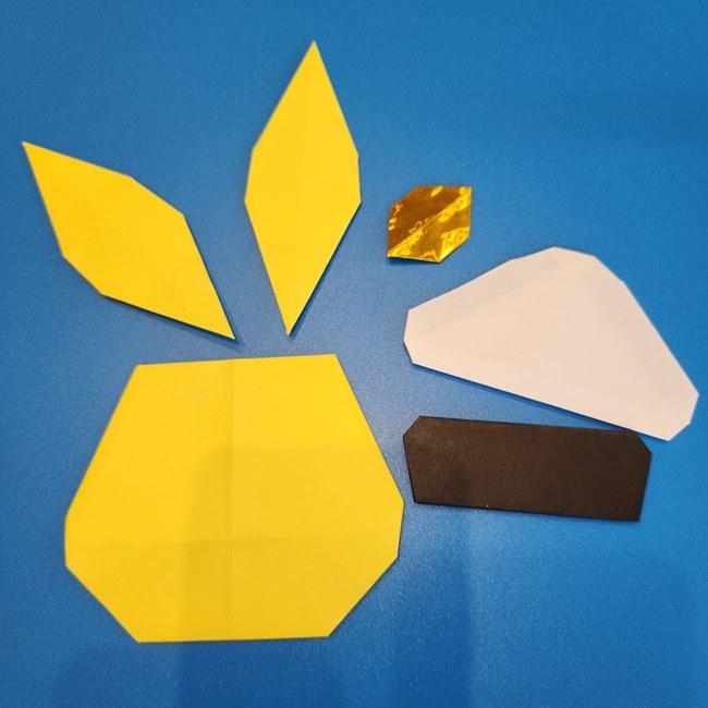 キャプテンピカチュウの折り紙の折り方作り方④貼り合わせ(1)