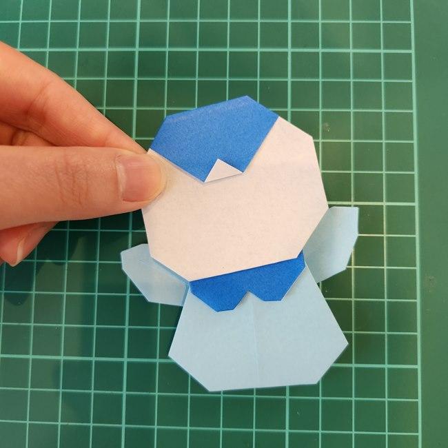 ポッチャマの折り紙の簡単な作り方折り方⑥貼り合わせ(5)