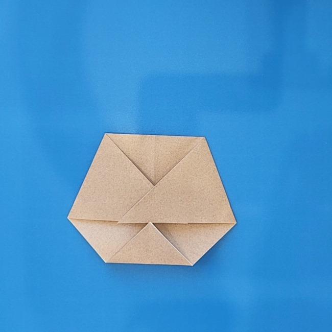 ポケモン折り紙 イワンコ折り方作り方①顔と頬(9)