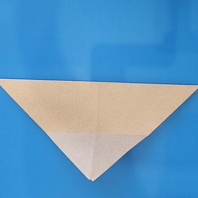 ポケモン折り紙 イワンコ折り方作り方①顔と頬(6)