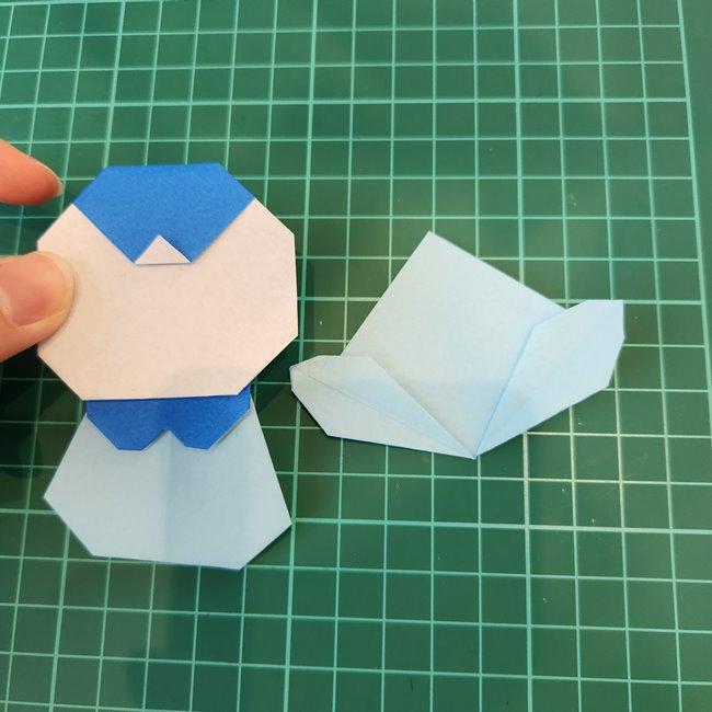 ポッチャマの折り紙の簡単な作り方折り方⑥貼り合わせ(4)