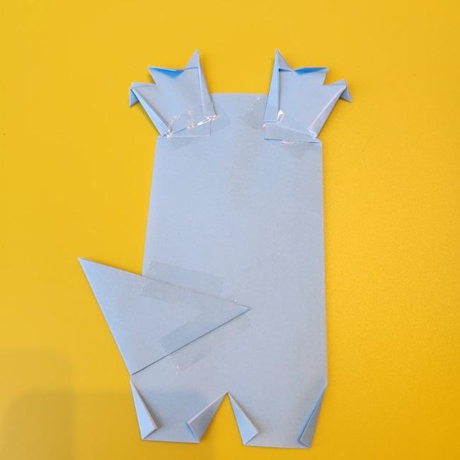 ぐるみんの折り紙の簡単な作り方折り方④貼り合わせ(2)
