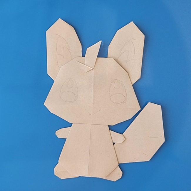 チラーミィの折り紙 簡単な作り方折り方⑦貼り合わせ(9)